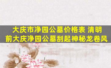 大庆市净园公墓价格表 清明前大庆净园公墓刮起神秘龙卷风